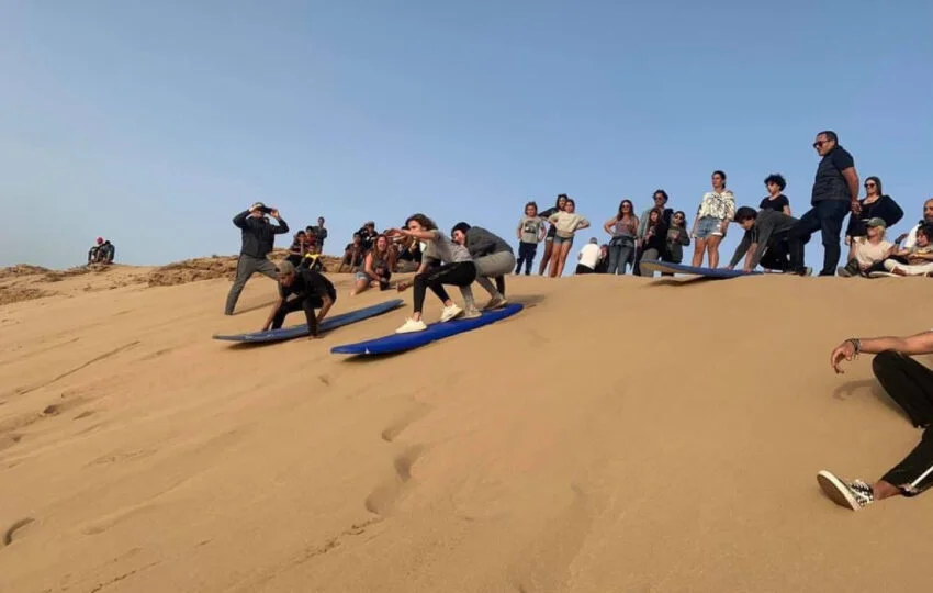 Outdoor activities in Taghazout Paradise Valley and sandboarding